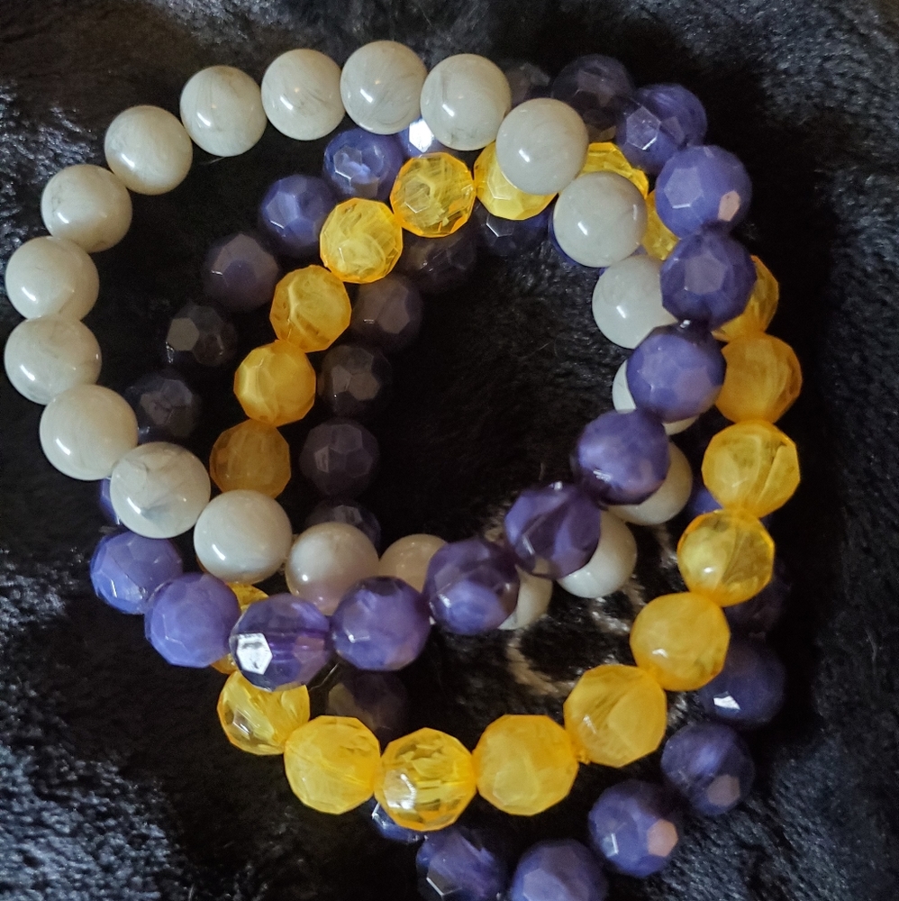 Lane Bryant stack of beaded bracelets